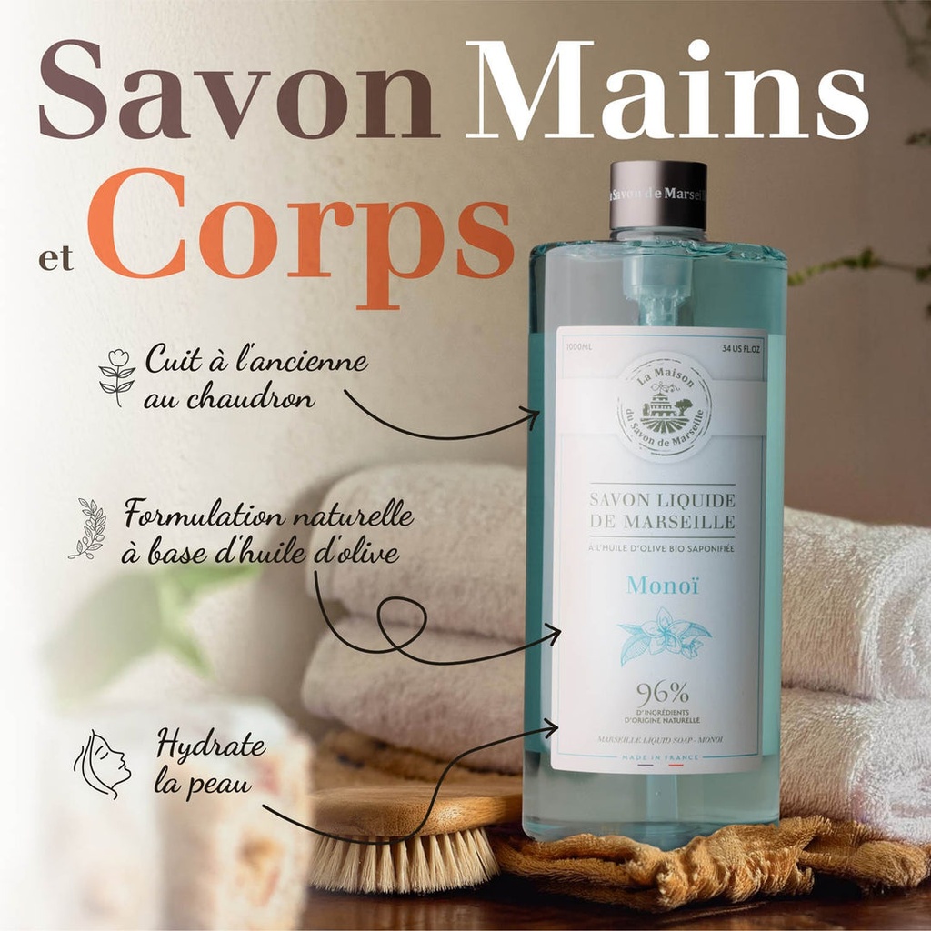 JABÓN LÍQUIDO DE MARSELLA 1L - MONOI