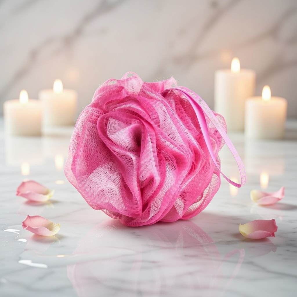 ESPONJA FLOR DE DUCHA - ROSA