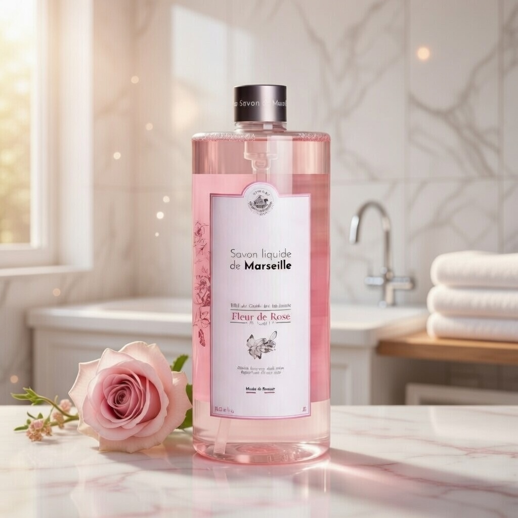 JABÓN LÍQUIDO DE MARSELLA 1L -  ROSA