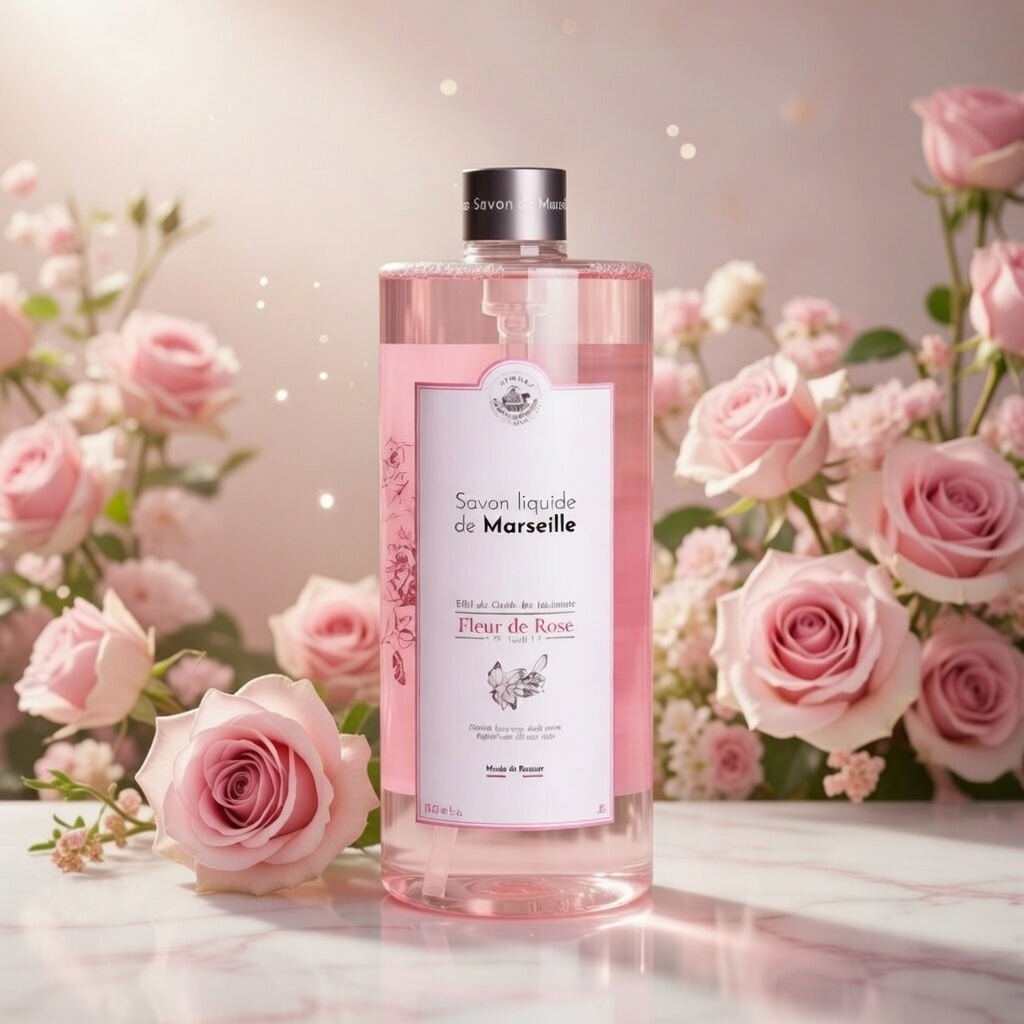 JABÓN LÍQUIDO DE MARSELLA 1L -  ROSA