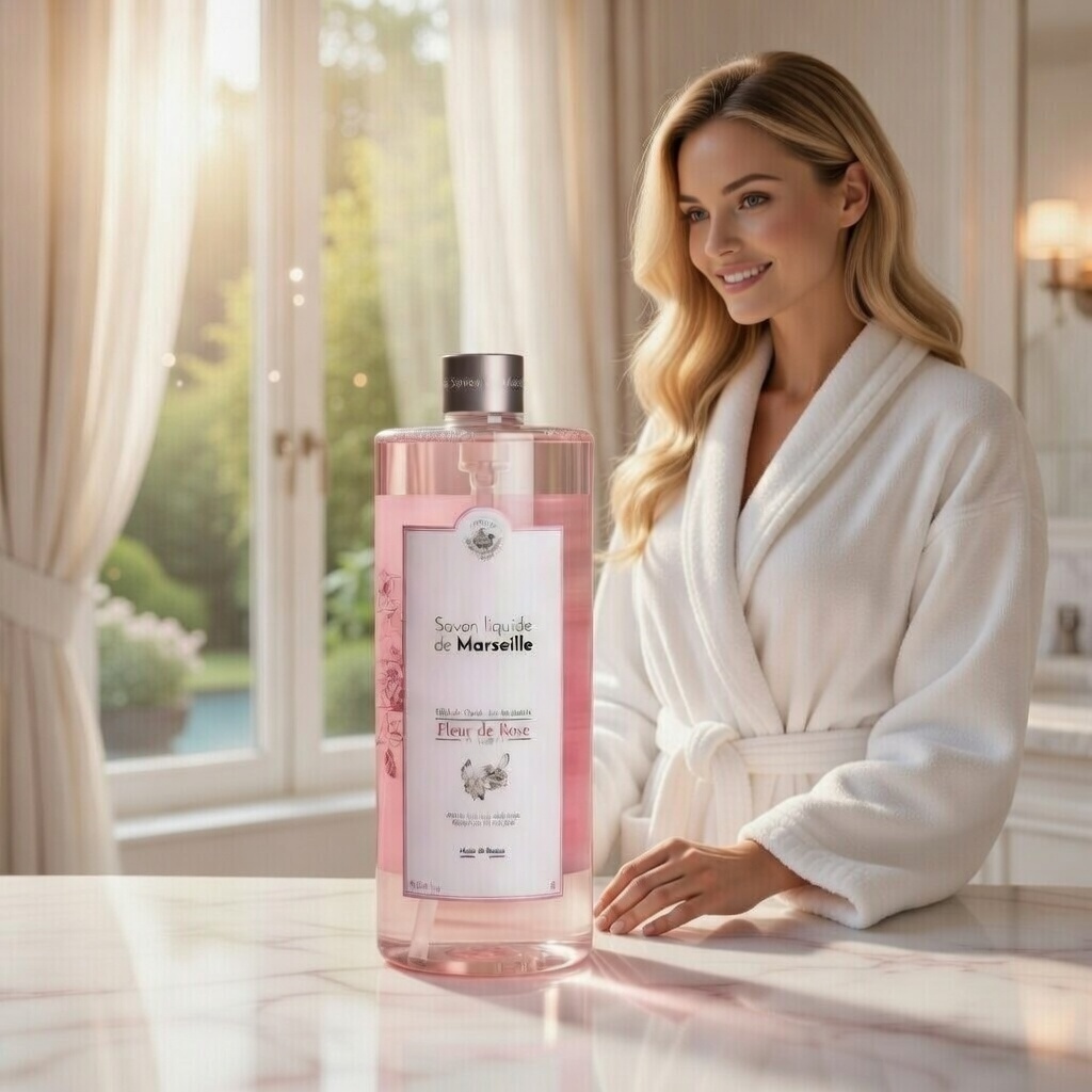 JABÓN LÍQUIDO DE MARSELLA 1L -  ROSA