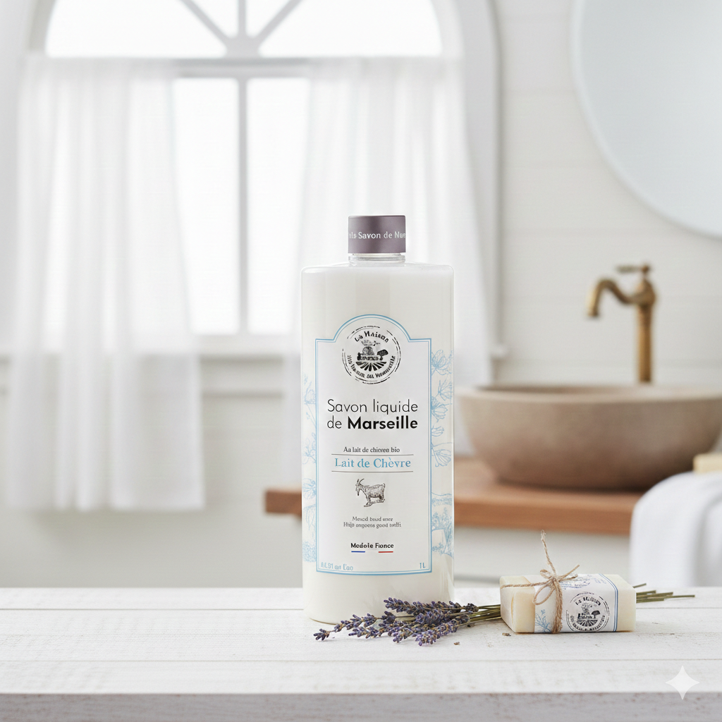 JABÓN LÍQUIDO DE MARSELLA 1L - LECHE DE CABRA BIO