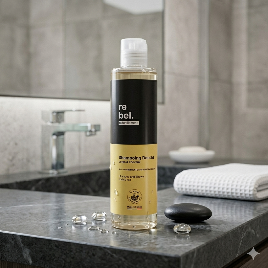 CHAMPÚ Y DUCHA 250ml REBEL 