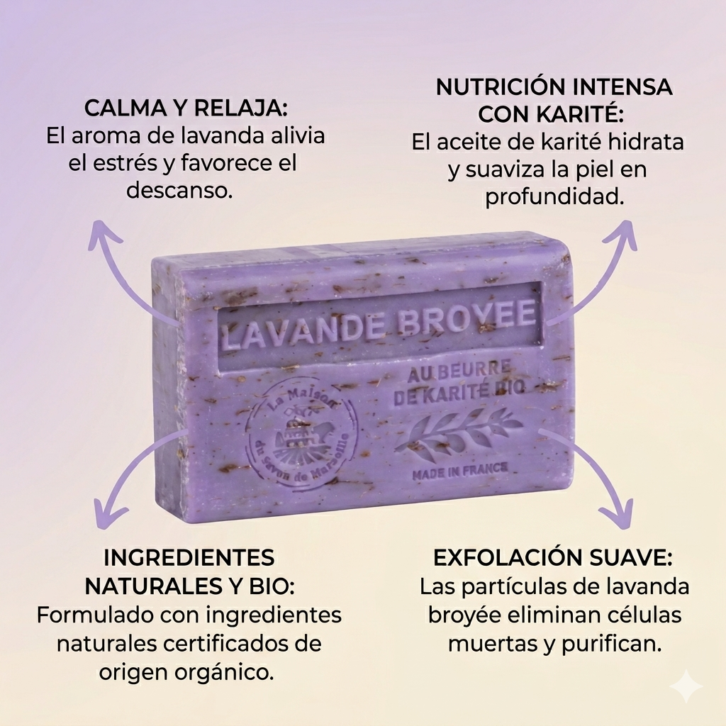 JABÓN KARITÉ LAVANDA EXFOLIANTE 125G