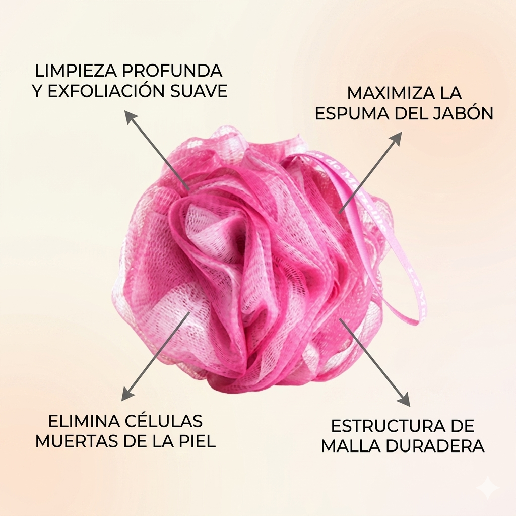 ESPONJA FLOR DE DUCHA - ROSA