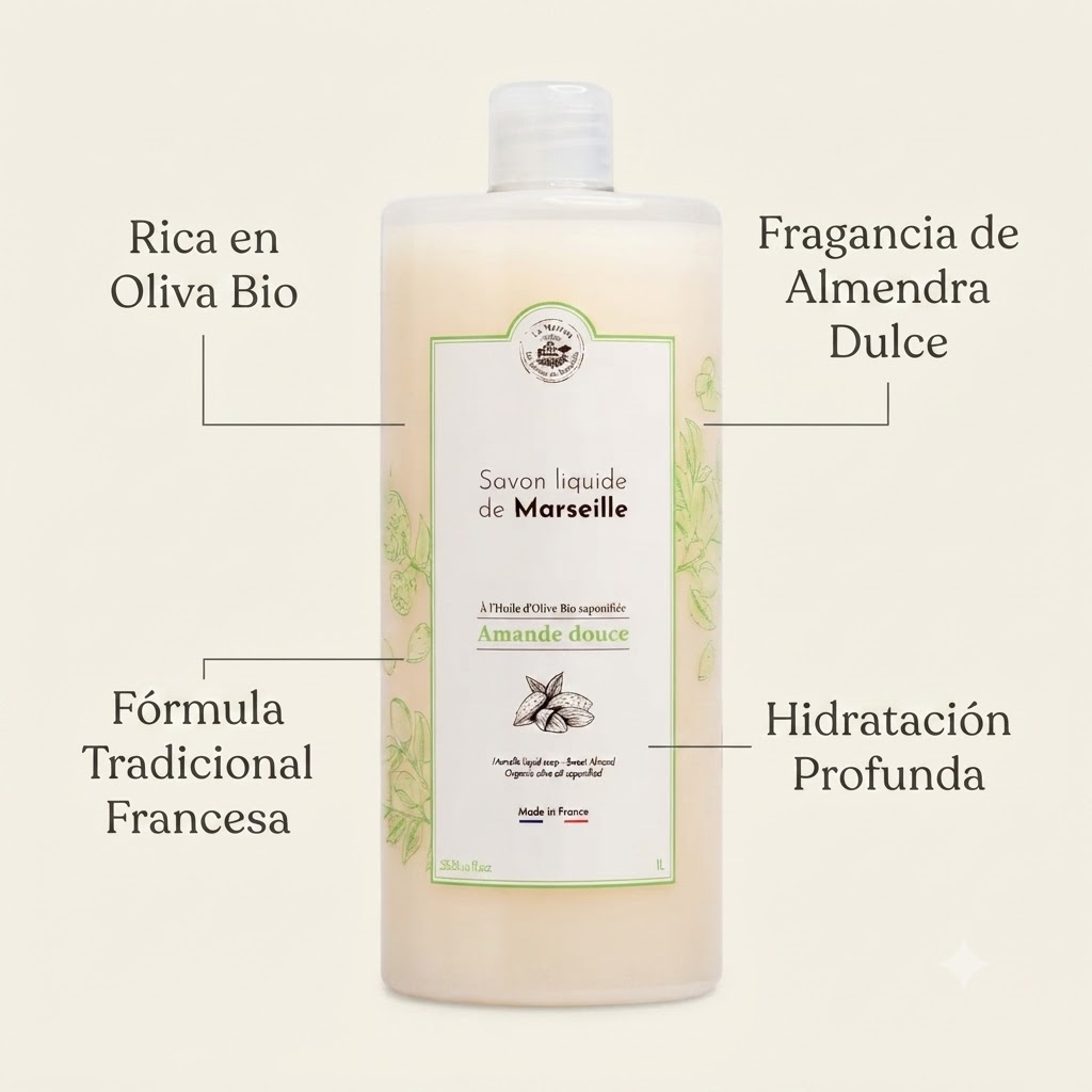 JABÓN LÍQUIDO DE MARSELLA 1L ALMENDRA DULCE