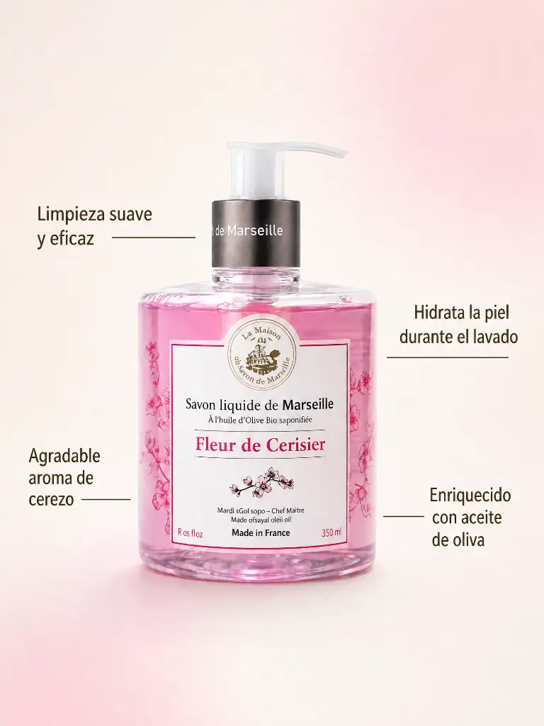 JABÓN LÍQUIDO DE MARSELLA -FLOR DE CEREZO 330ML