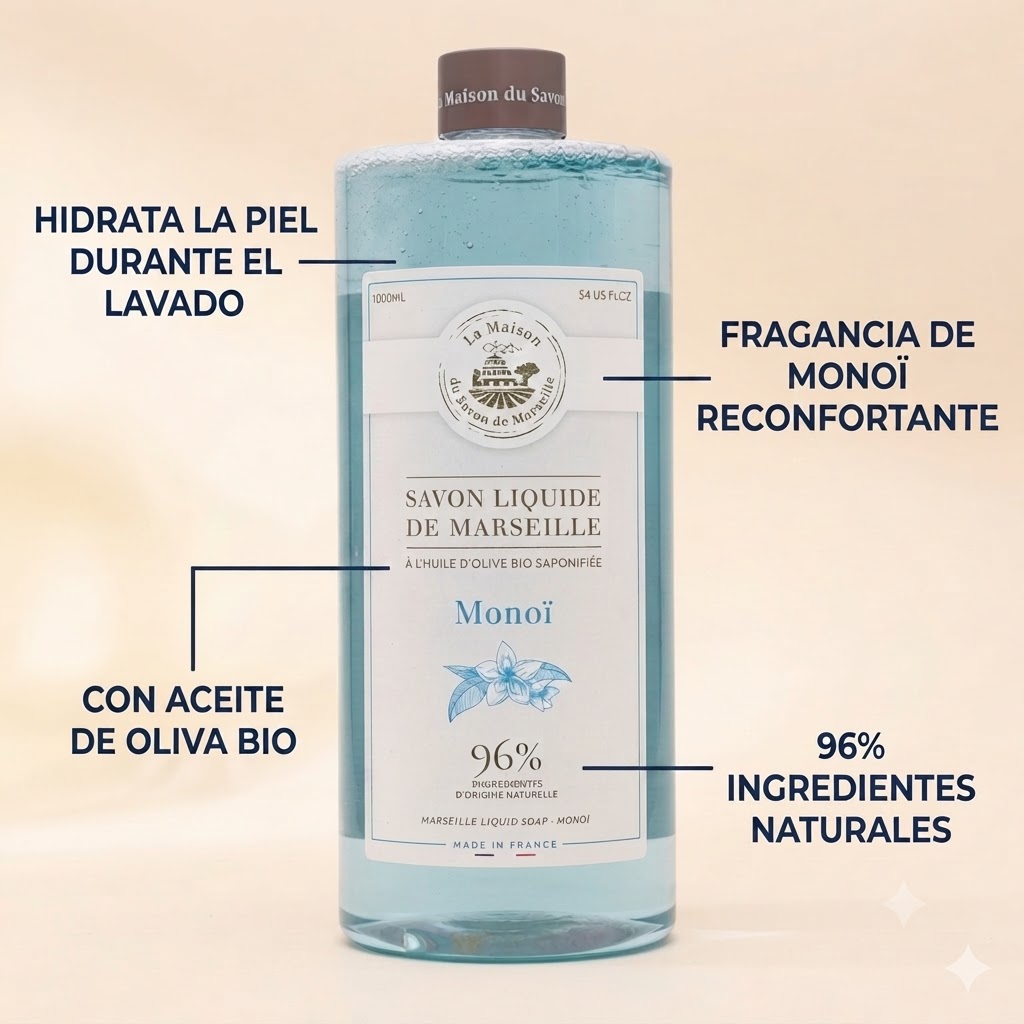 JABÓN LÍQUIDO DE MARSELLA 1L - MONOI
