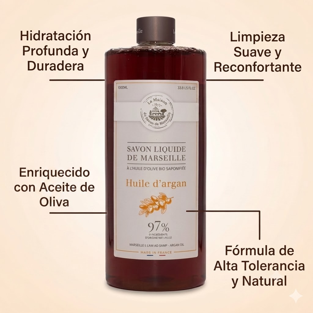 JABÓN LÍQUIDO DE MARSELLA 1L ACEITE DE ARGÁN