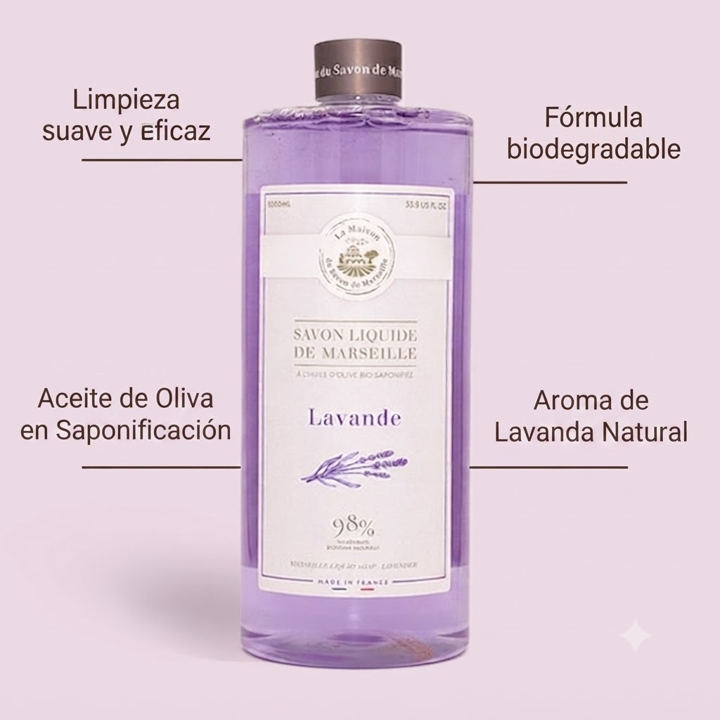 JABÓN LÍQUIDO DE MARSELLA 1L LAVANDA