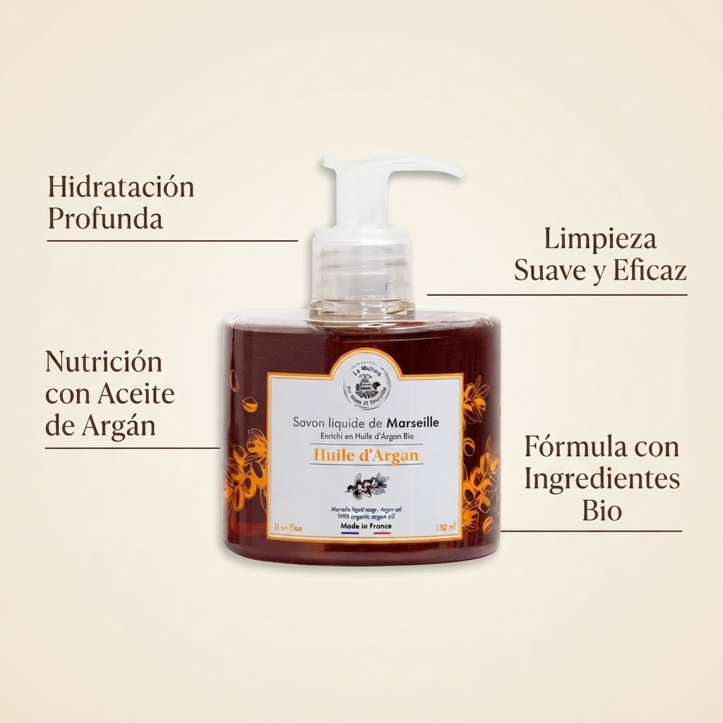 JABÓN LÍQUIDO DE MARSELLA ACEITE DE ARGÁN 330ML