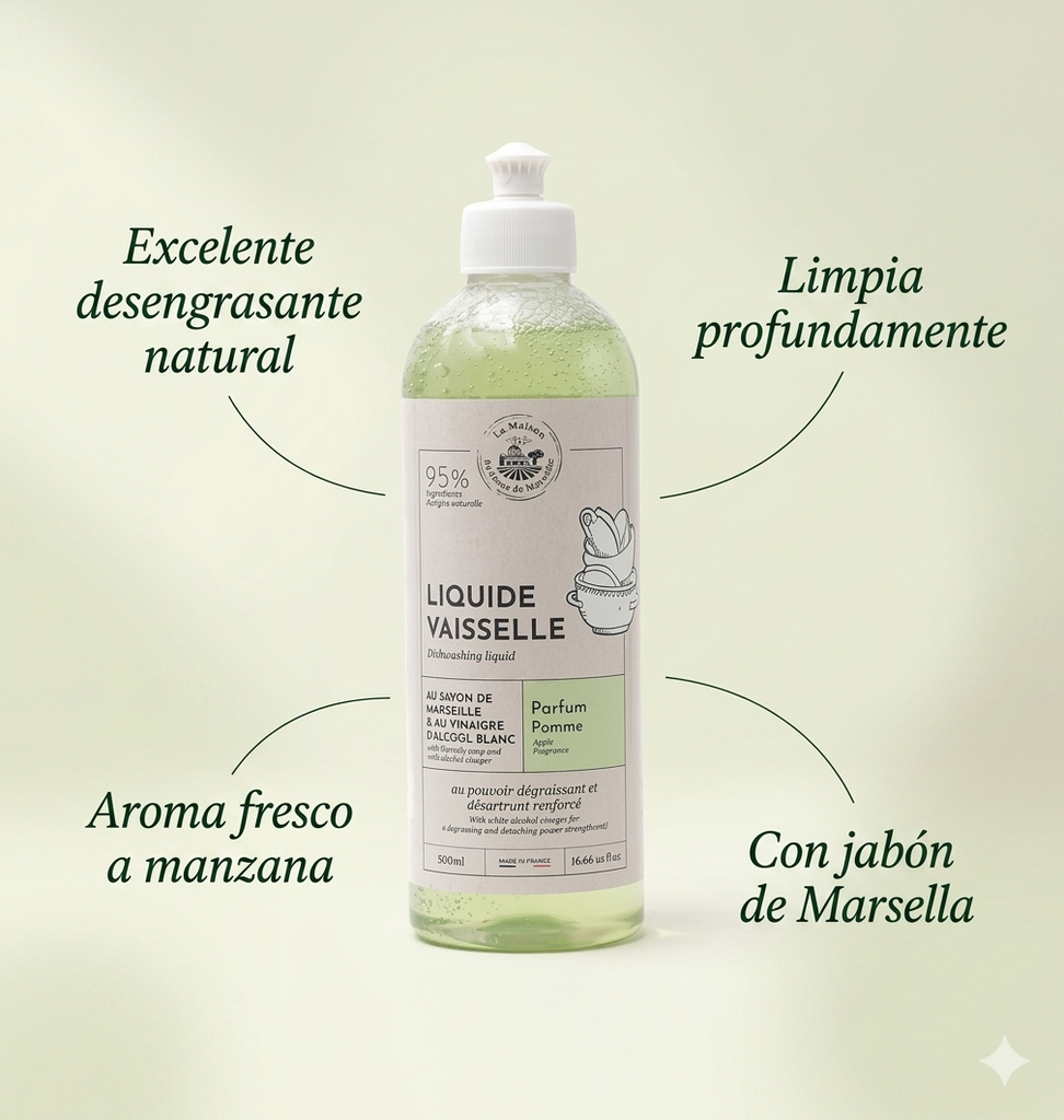 LAVAVAJILLAS LÍQUIDO- MANZANA 500ML