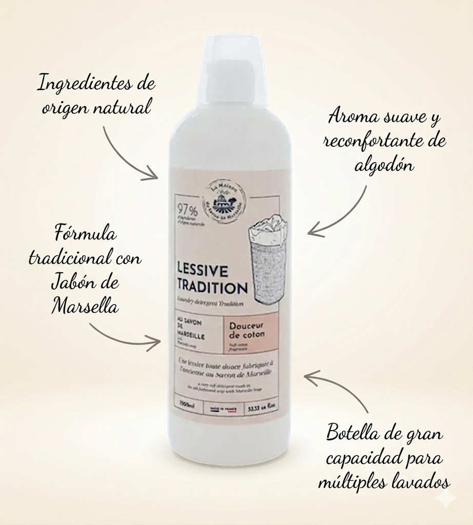 DETERGENTE DE MARSELLA - ALGODÓN SUAVE 1L
