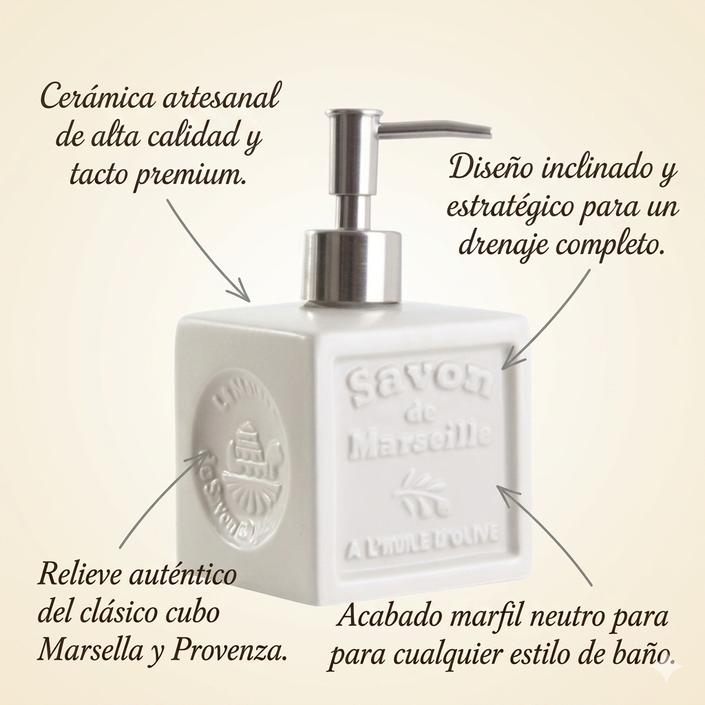 JABONERA DOSIFICADOR -CUBO MARFIL