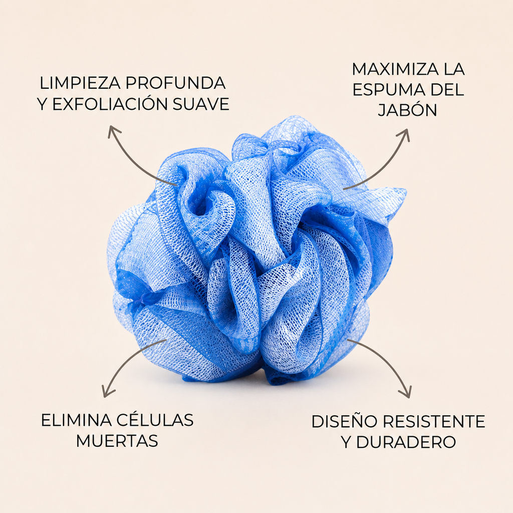 ESPONJA FLOR DE DUCHA - AZUL