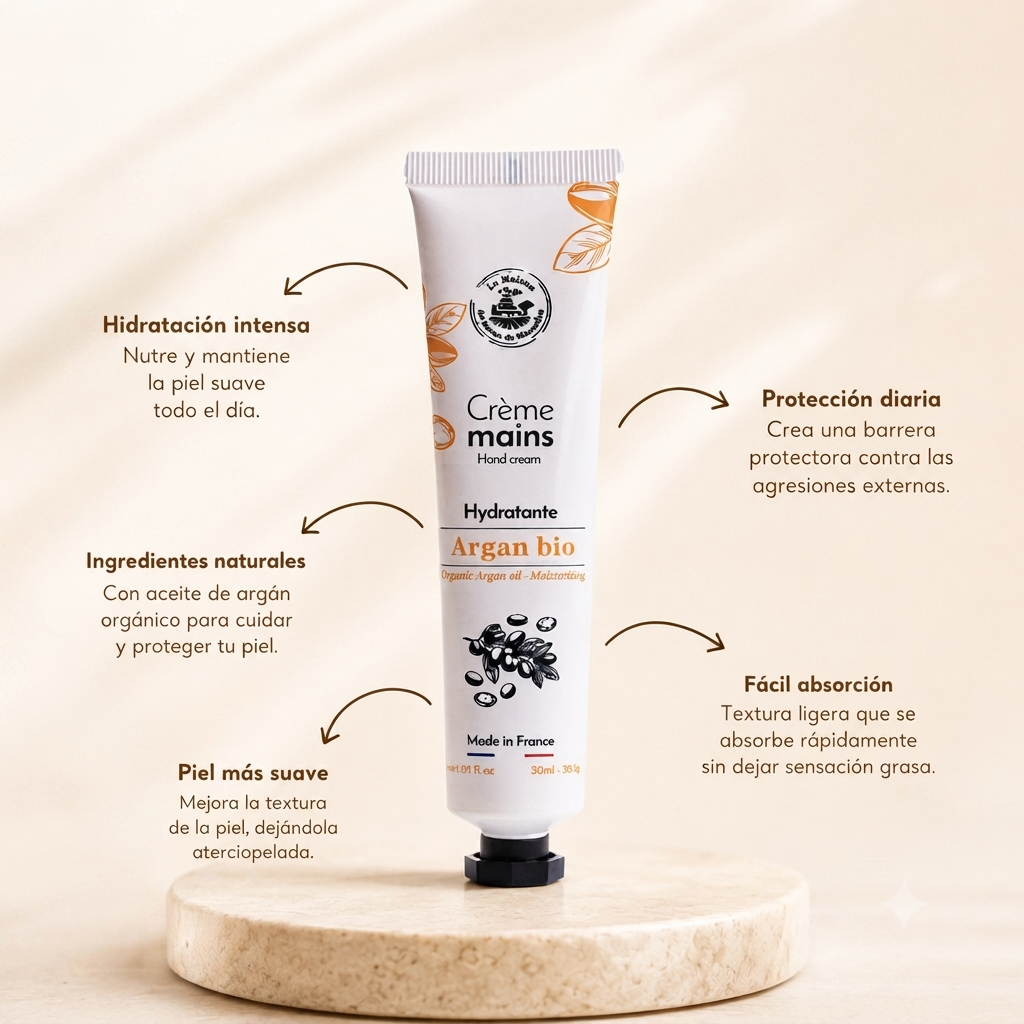CREMA DE MANOS 30ml  DE ACEITE DE ARGÁN