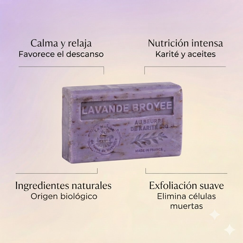 JABÓN KARITÉ LAVANDA EXFOLIANTE 125G